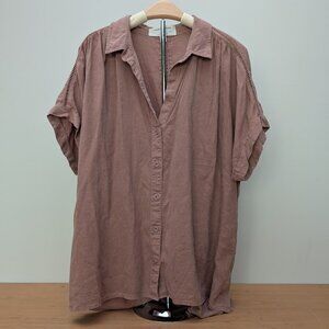 Cloth & Stone Mauve Tencel Short Sleeve Button Down